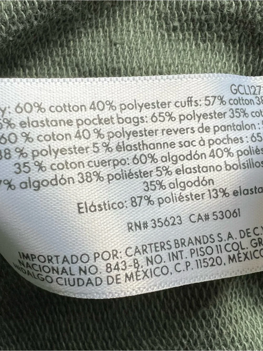 CARTERS Olive Construction Truck Joggers, 4T